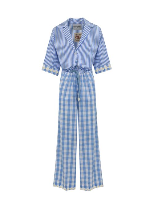 Tuta Margherite in cotone Azzurro FRONT STREET | 3405921